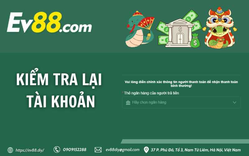 Hướng dẫn nạp tiền Ev88 7 Kiểm tra lại tài khoản